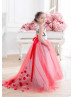 Floral Satin Petals Colorful Flower Girl Dress